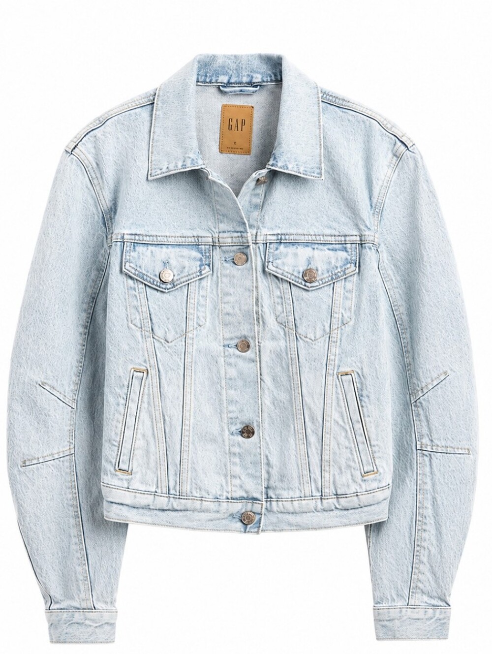 GAP Womens Light Wash Denim Jacket in Pale Blue Size LG